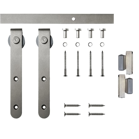 Quiet Glide Soft Close 60" Satin Nickel Hook Mini Single Barn Door Hardware NT.1310.01.SN-60-SC
